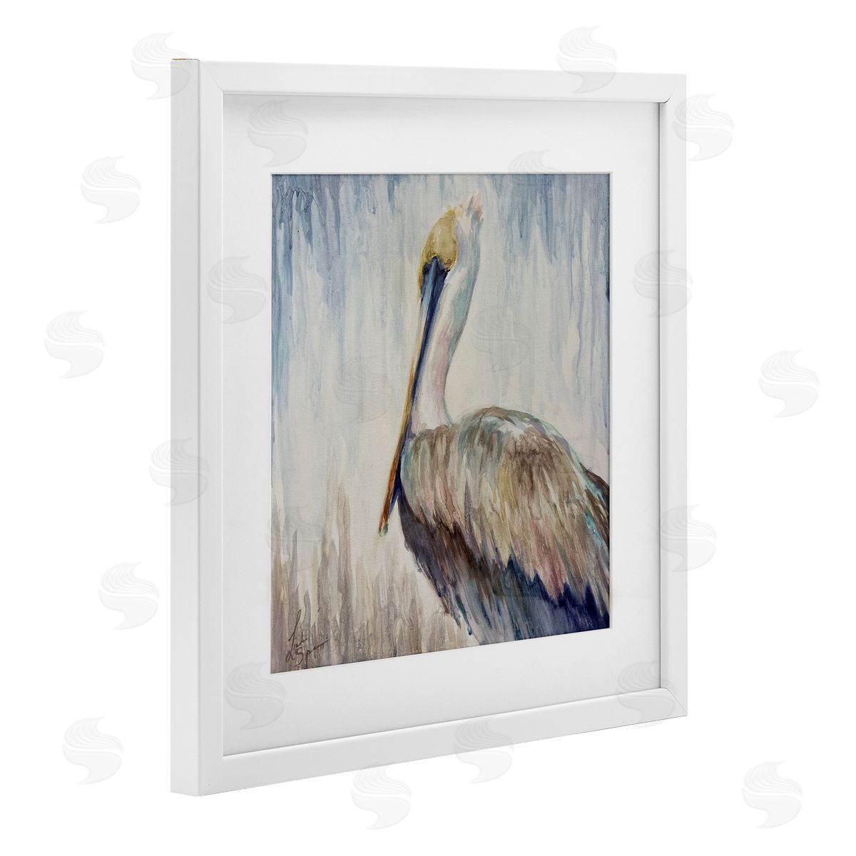 Linda Sperruzzi Stella Watercolor Pelican Portrait Canvas Wall Art Print