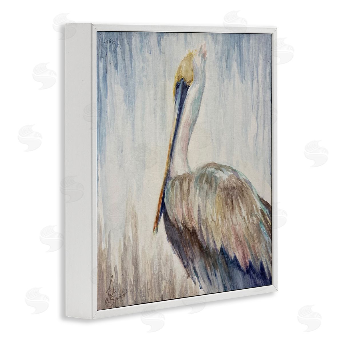 Linda Sperruzzi Stella Watercolor Pelican Portrait Canvas Wall Art Print