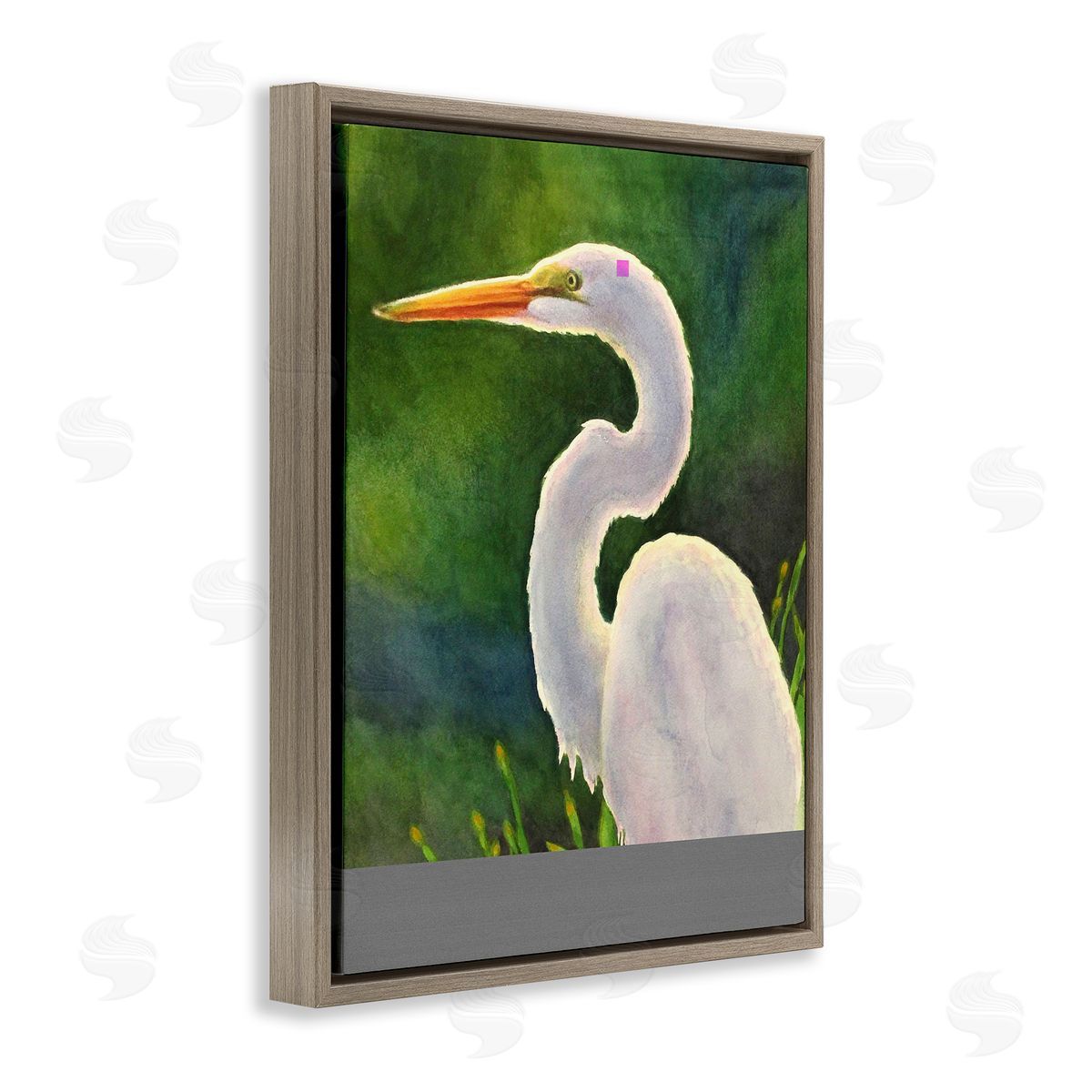 Linda Sperruzzi White Egret Portrait Painting Canvas Wall Art Print