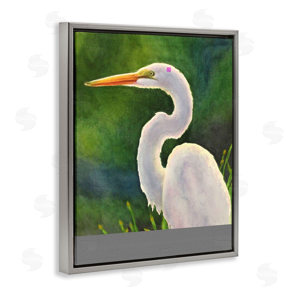 Linda Sperruzzi White Egret Portrait Painting Canvas Wall Art Print