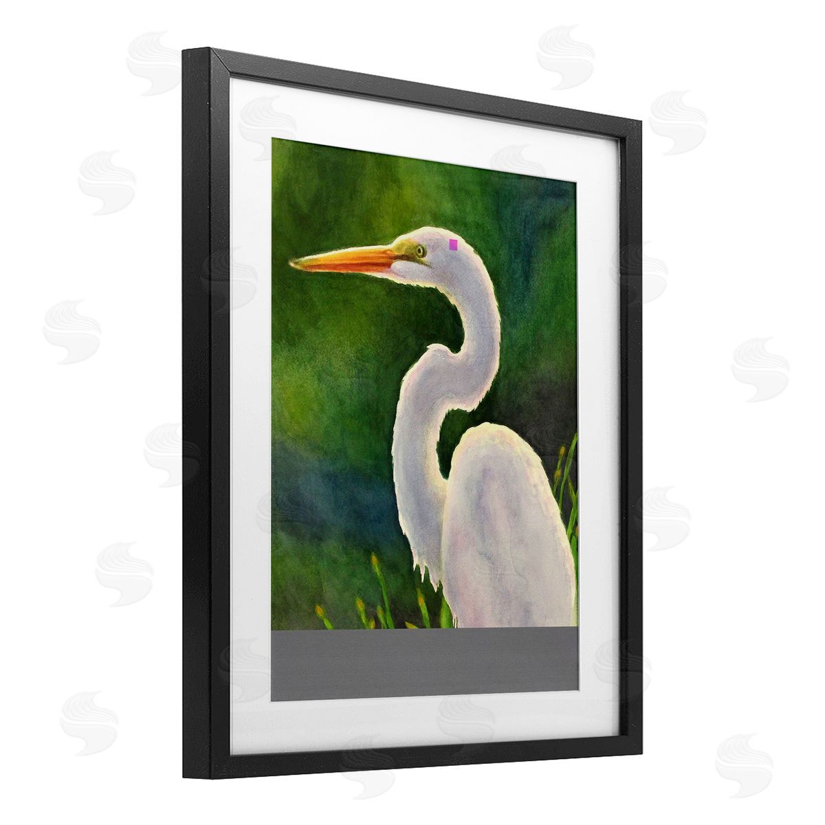 Linda Sperruzzi White Egret Portrait Painting Canvas Wall Art Print