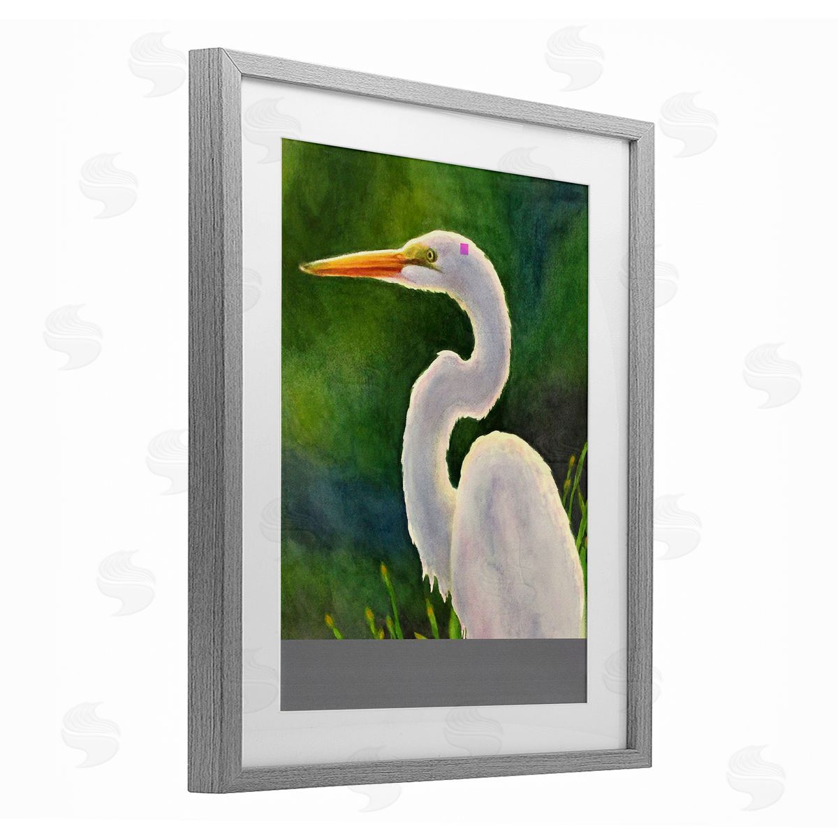 Linda Sperruzzi White Egret Portrait Painting Canvas Wall Art Print