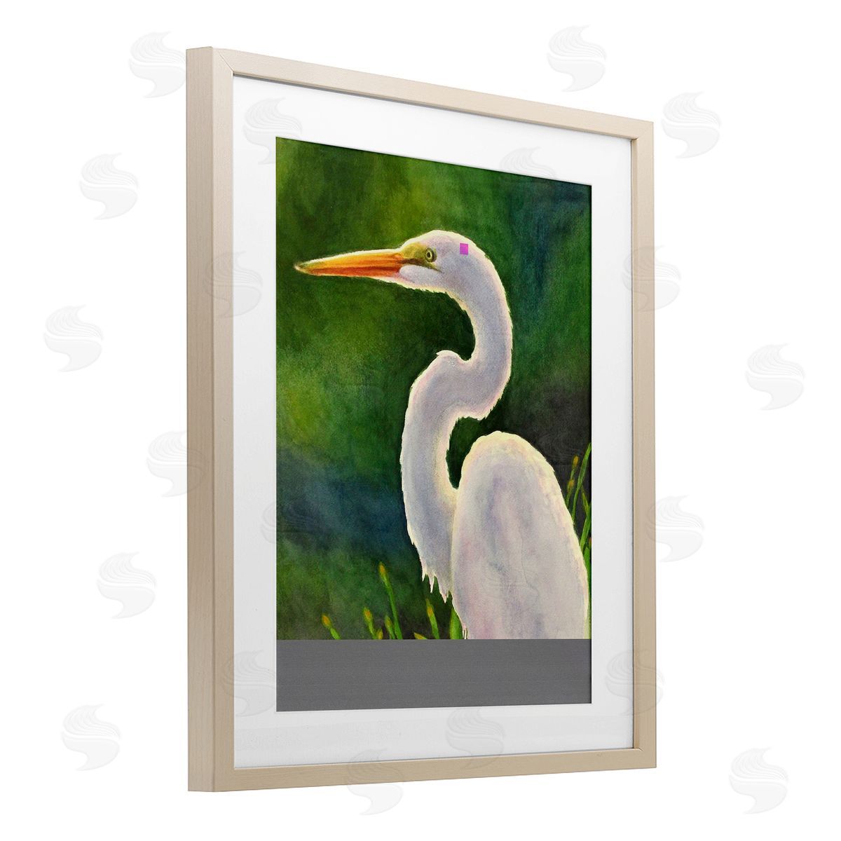 Linda Sperruzzi White Egret Portrait Painting Canvas Wall Art Print