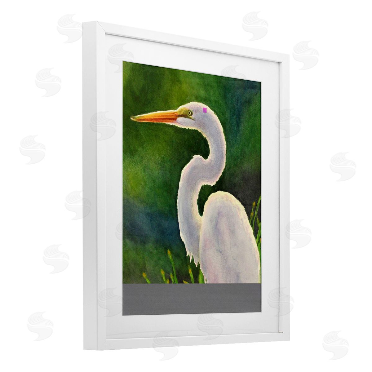 Linda Sperruzzi White Egret Portrait Painting Canvas Wall Art Print