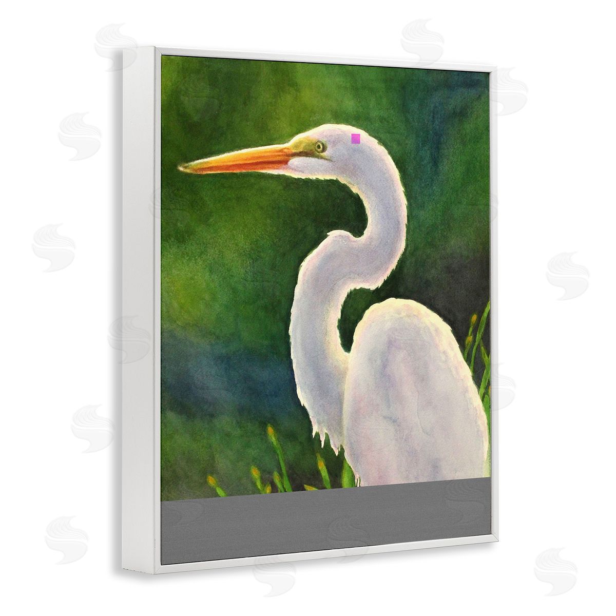 Linda Sperruzzi White Egret Portrait Painting Canvas Wall Art Print