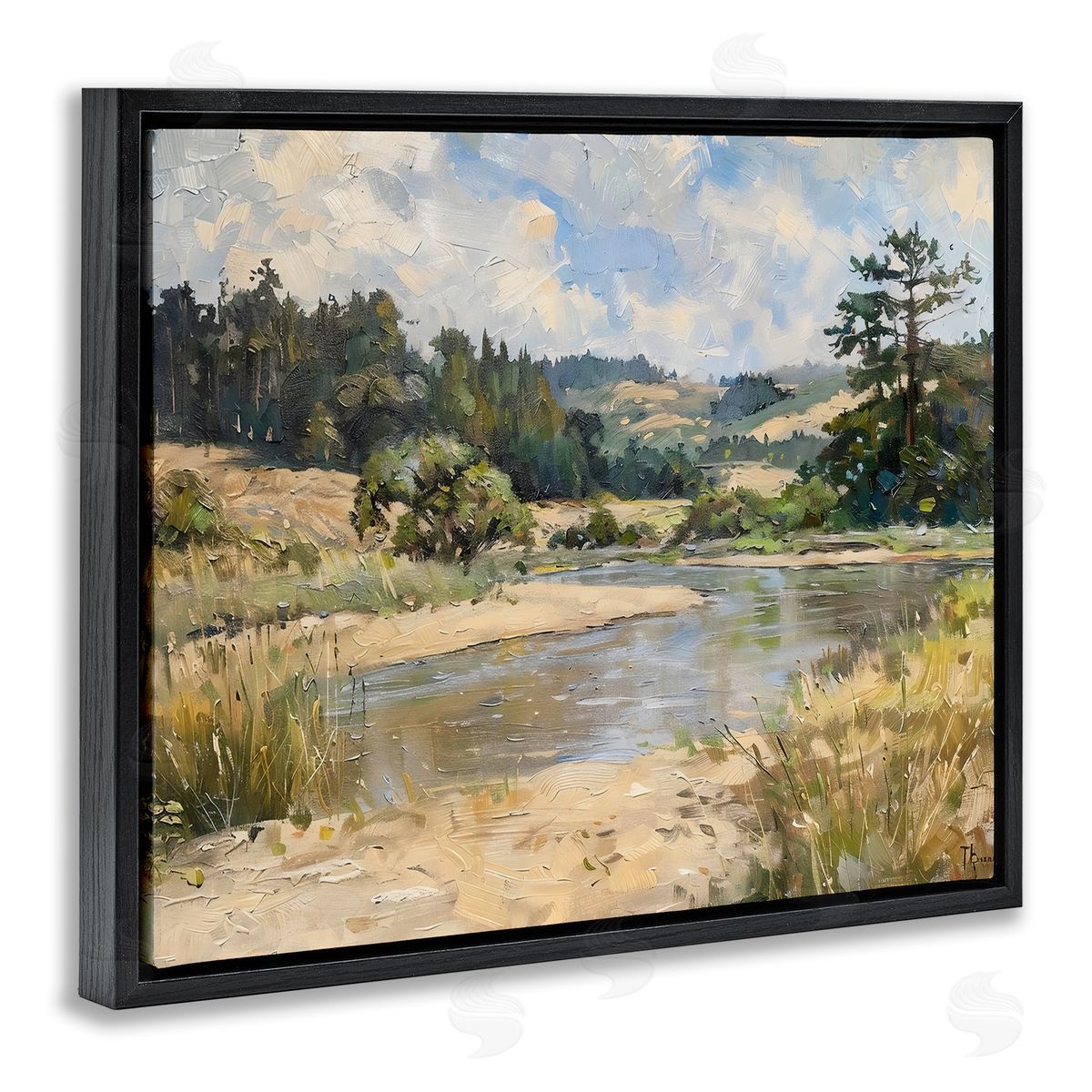 LSR Creative Studio Sunlit River Landscape Canvas Wall Art Print