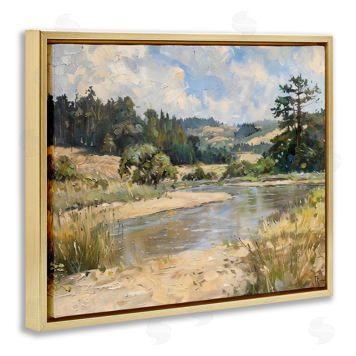 LSR Creative Studio Sunlit River Landscape Canvas Wall Art Print