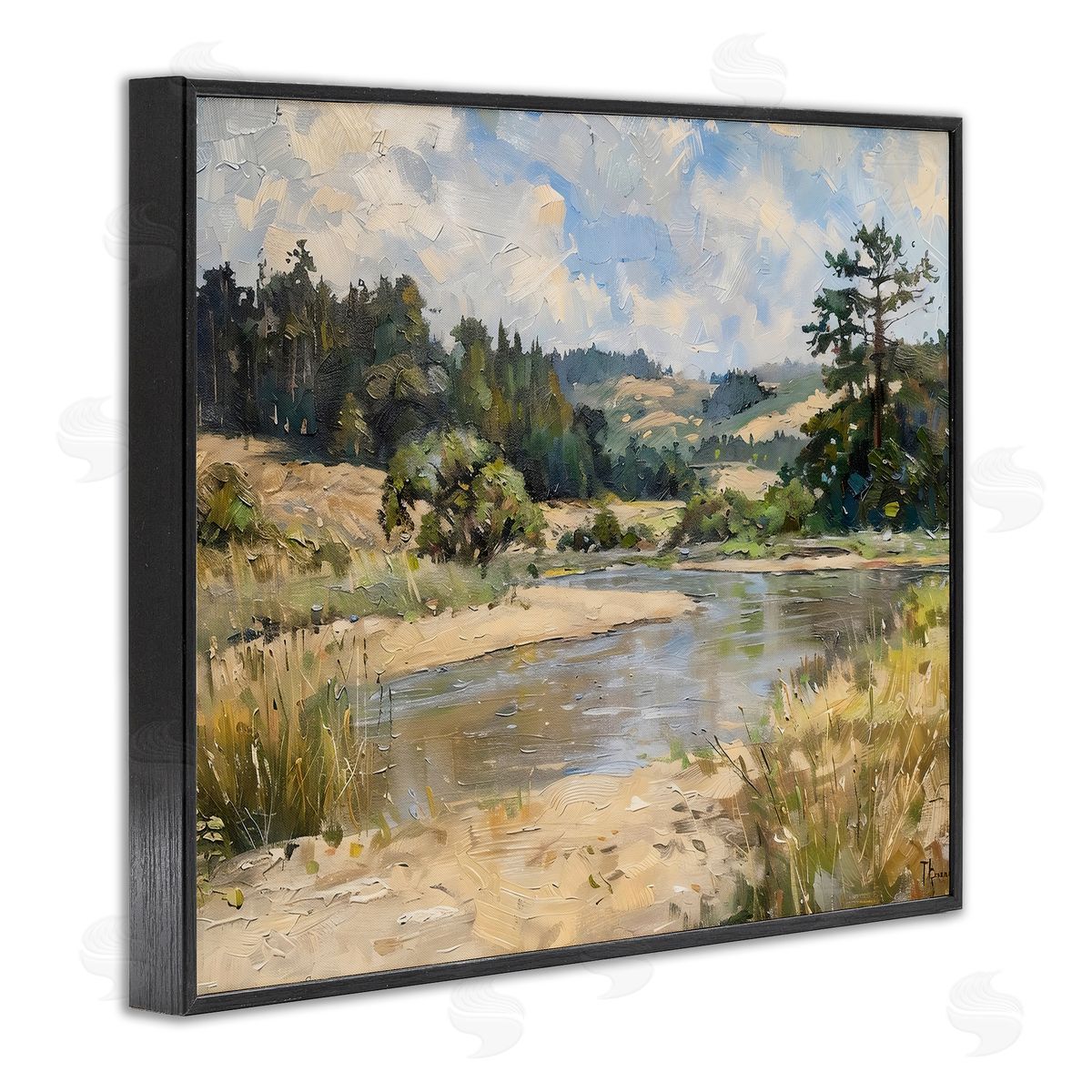 LSR Creative Studio Sunlit River Landscape Canvas Wall Art Print