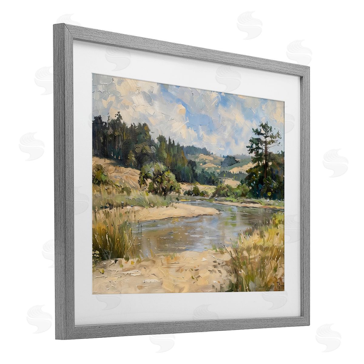 LSR Creative Studio Sunlit River Landscape Canvas Wall Art Print