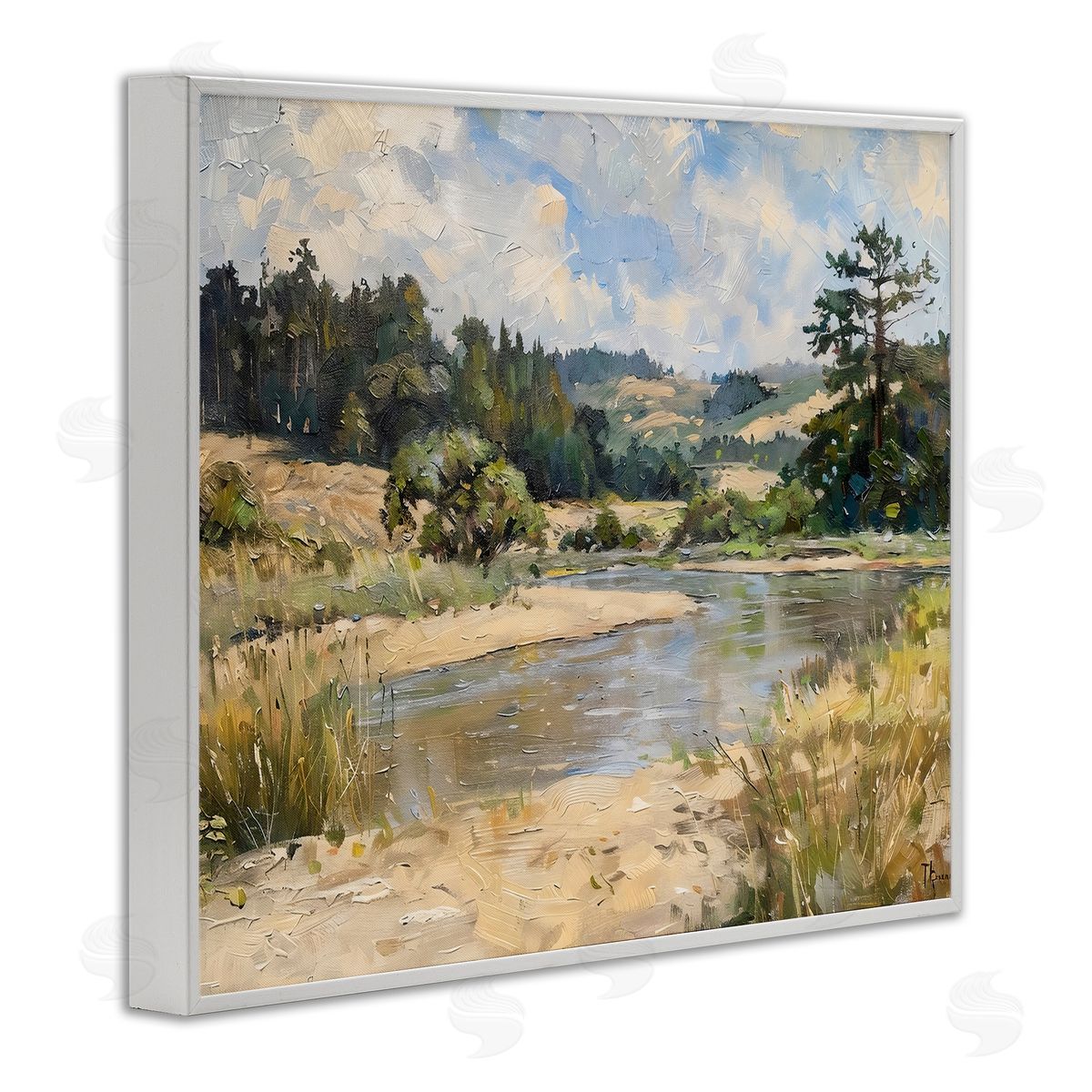 LSR Creative Studio Sunlit River Landscape Canvas Wall Art Print