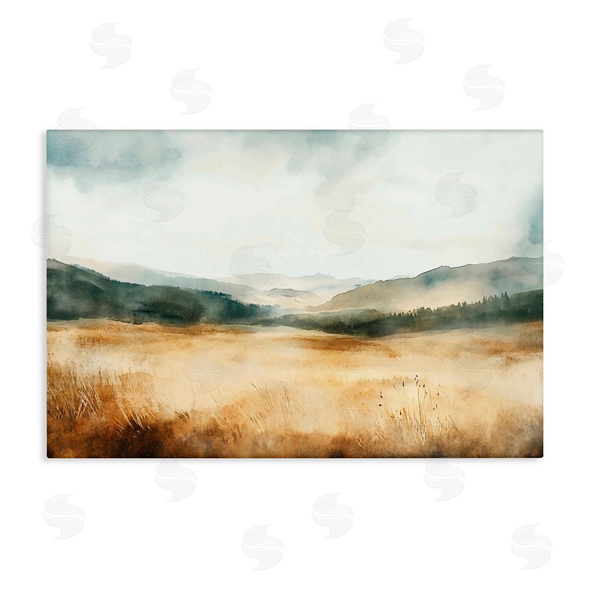 LSR Creative Studio Foggy Landscape Distant Hills Canvas Wall Art Print