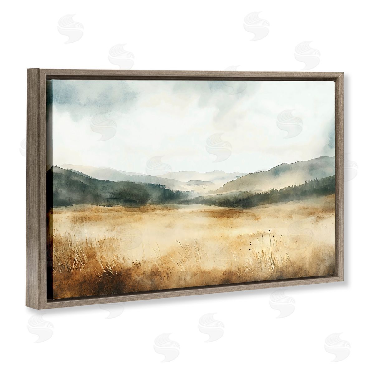 LSR Creative Studio Foggy Landscape Distant Hills Canvas Wall Art Print