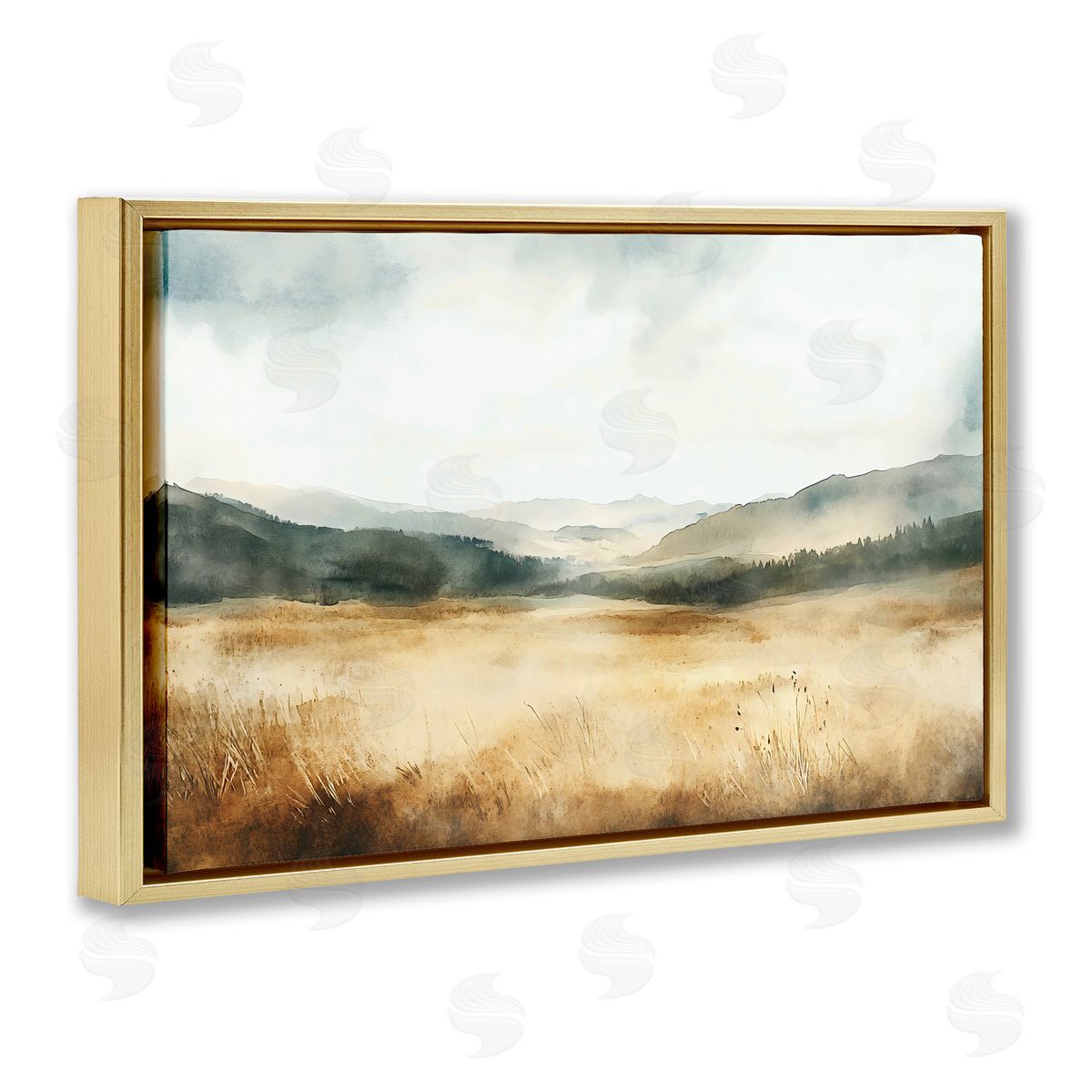 LSR Creative Studio Foggy Landscape Distant Hills Canvas Wall Art Print