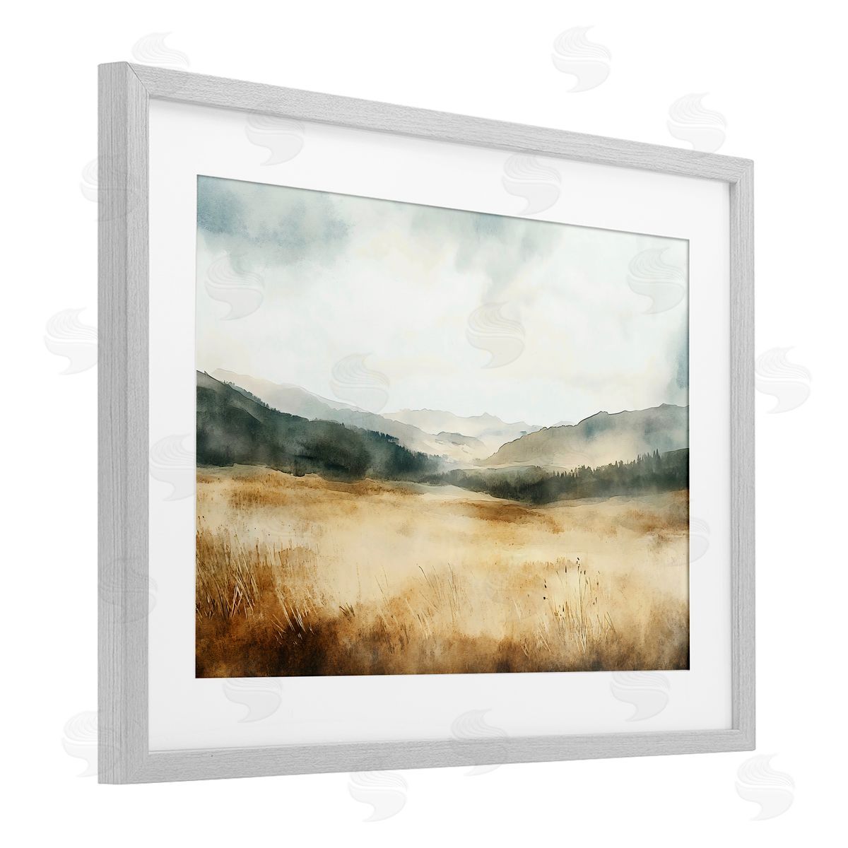 LSR Creative Studio Foggy Landscape Distant Hills Canvas Wall Art Print