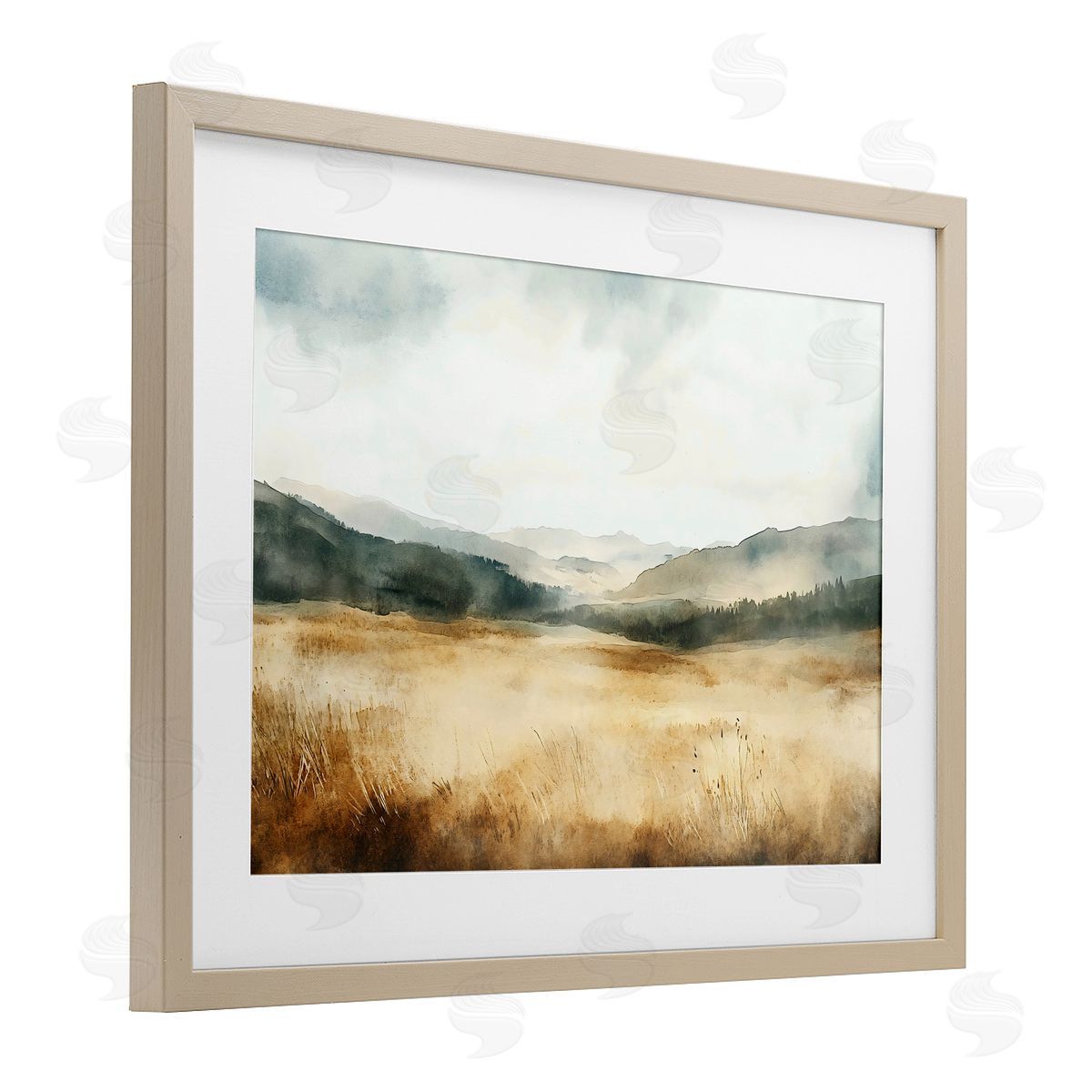 LSR Creative Studio Foggy Landscape Distant Hills Canvas Wall Art Print