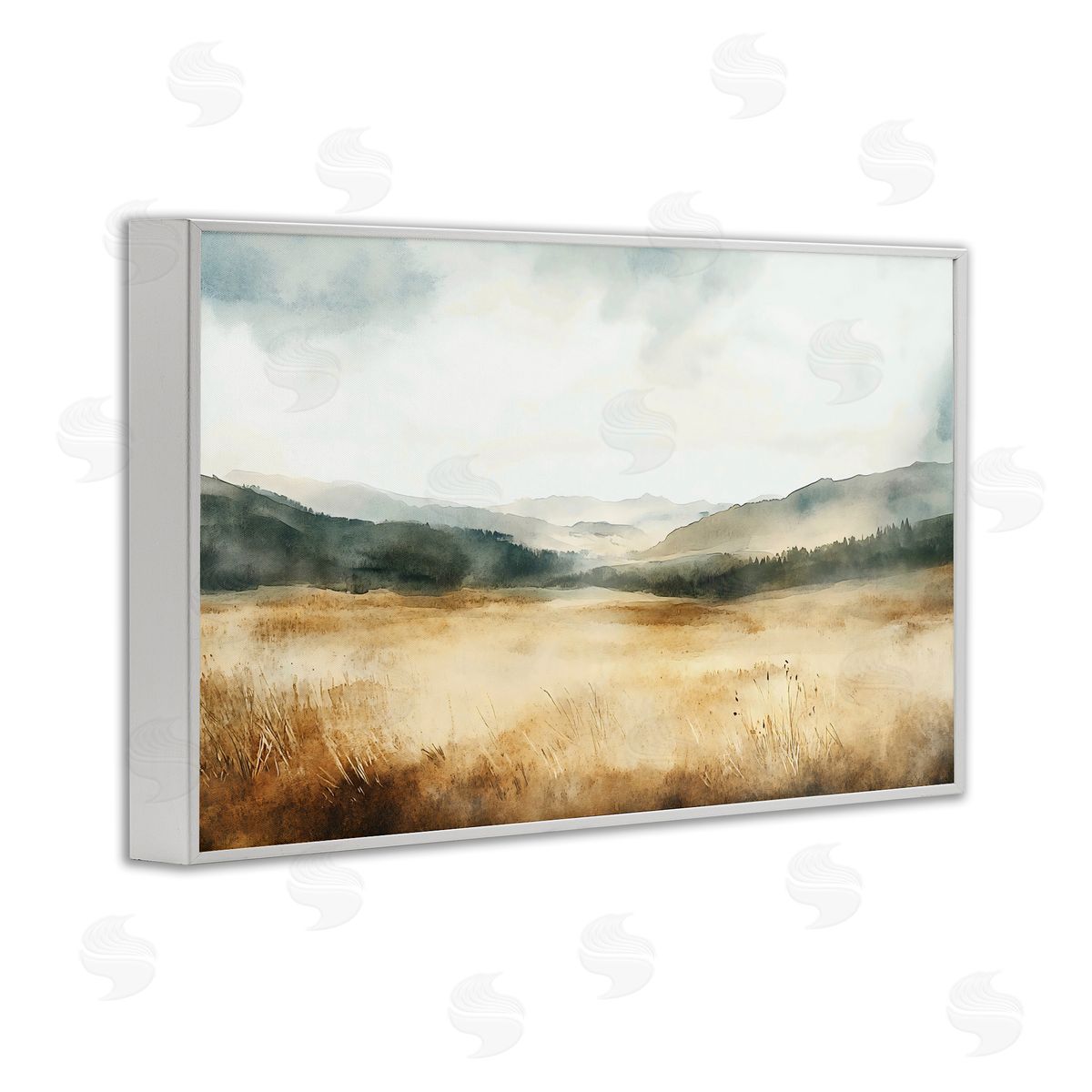 LSR Creative Studio Foggy Landscape Distant Hills Canvas Wall Art Print