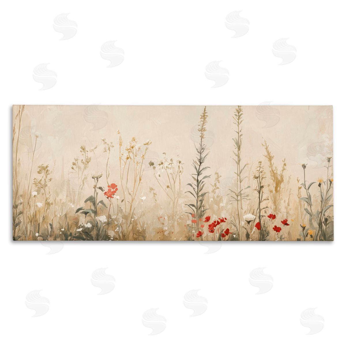 Petal Prints Design Misty Meadow Flowers Canvas Wall Art Print