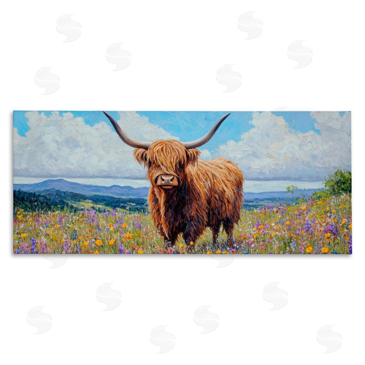Petal Prints Design Wildflower And Highland Canvas Wall Art Print
