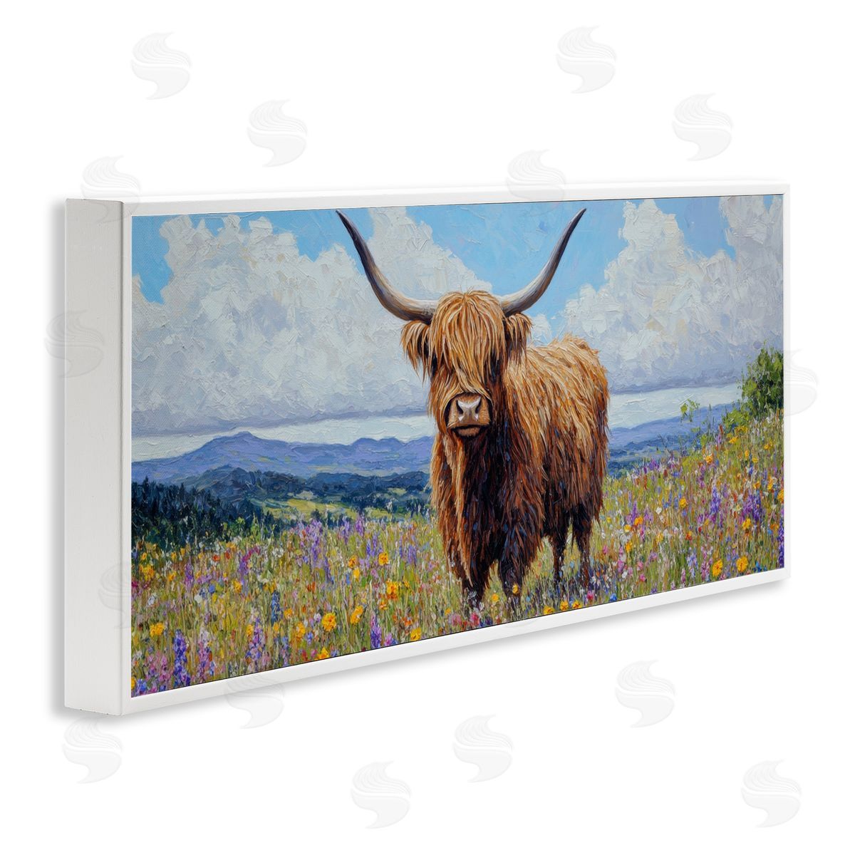 Petal Prints Design Wildflower And Highland Canvas Wall Art Print
