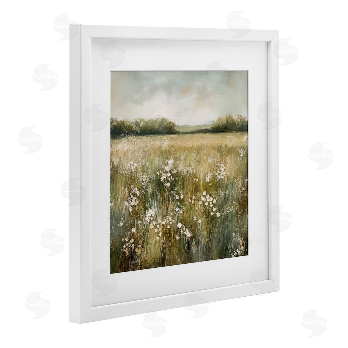 Petal Prints Design Neutral Field Of Flowers Canvas Wall Art Print