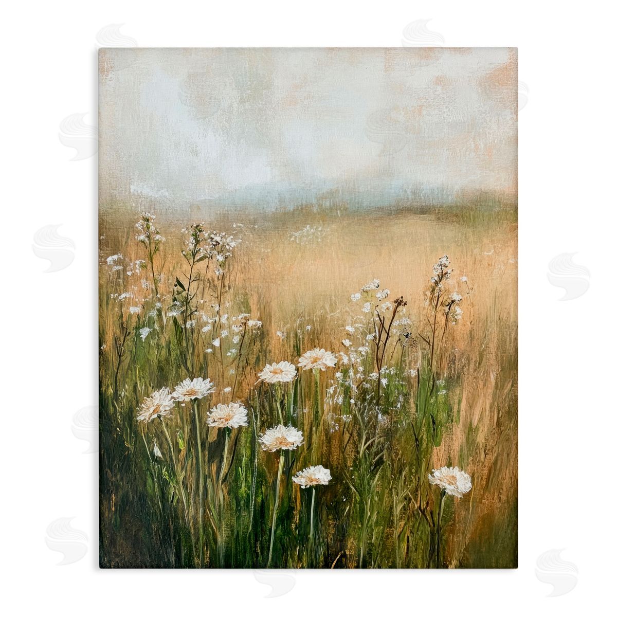 Petal Prints Design A Few White Flowers Canvas Wall Art Print
