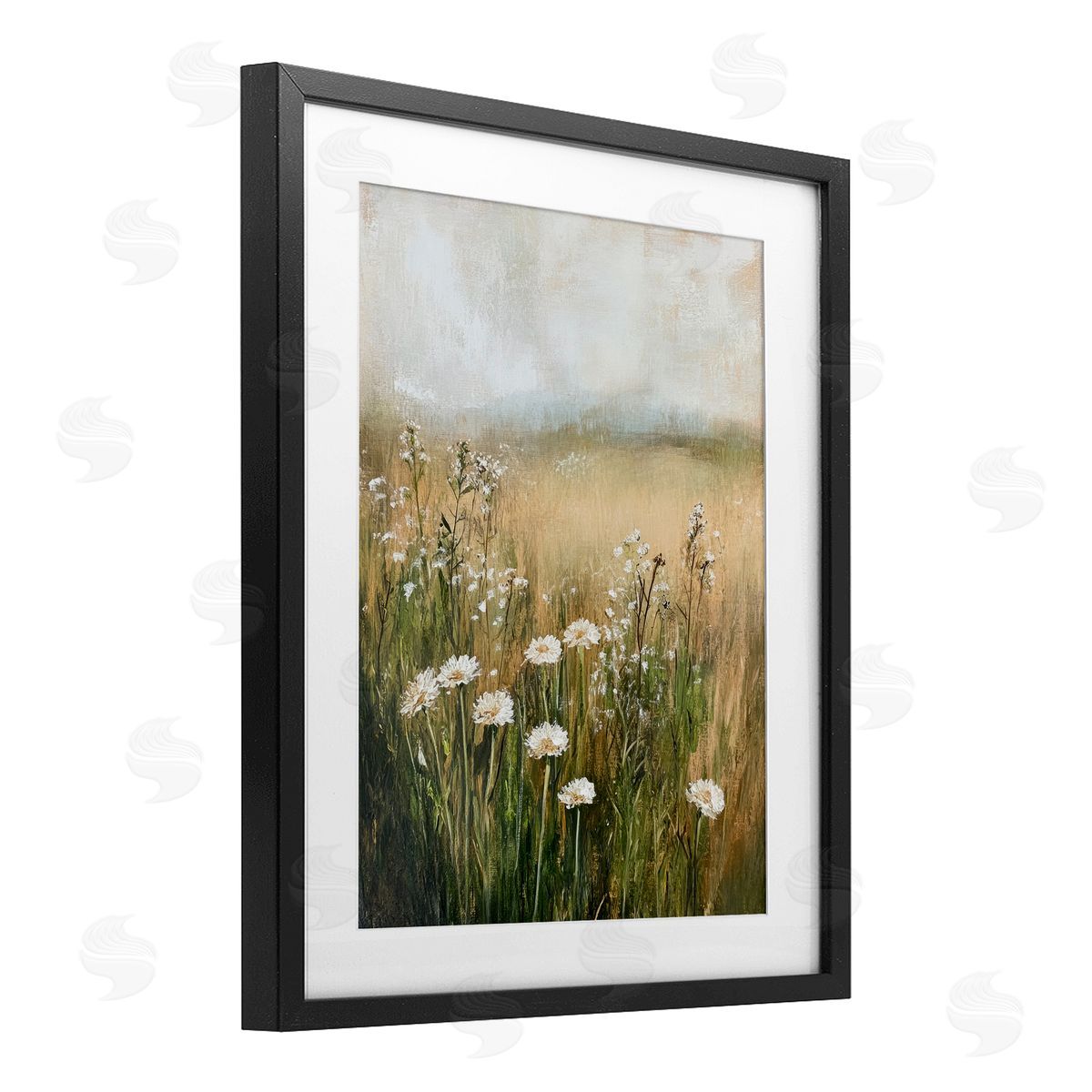 Petal Prints Design A Few White Flowers Canvas Wall Art Print