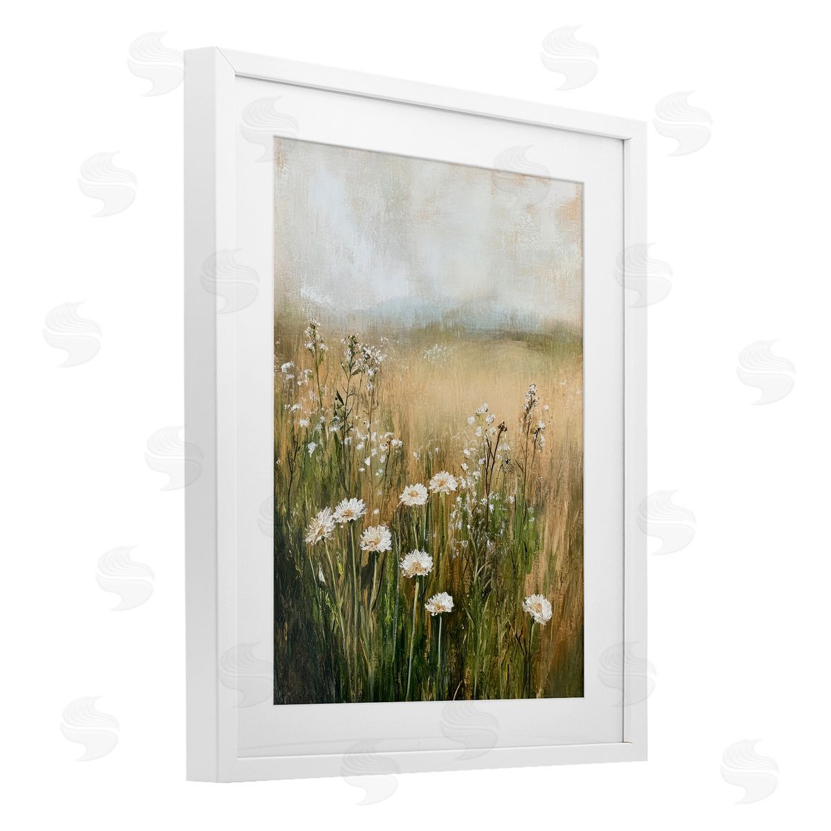 Petal Prints Design A Few White Flowers Canvas Wall Art Print