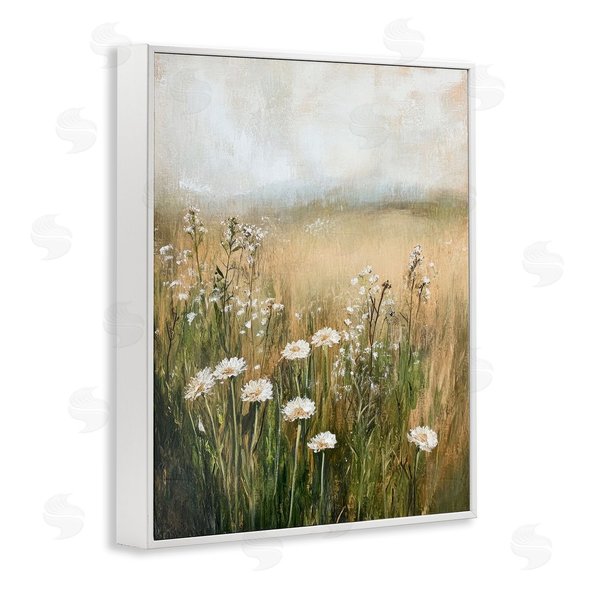 Petal Prints Design A Few White Flowers Canvas Wall Art Print