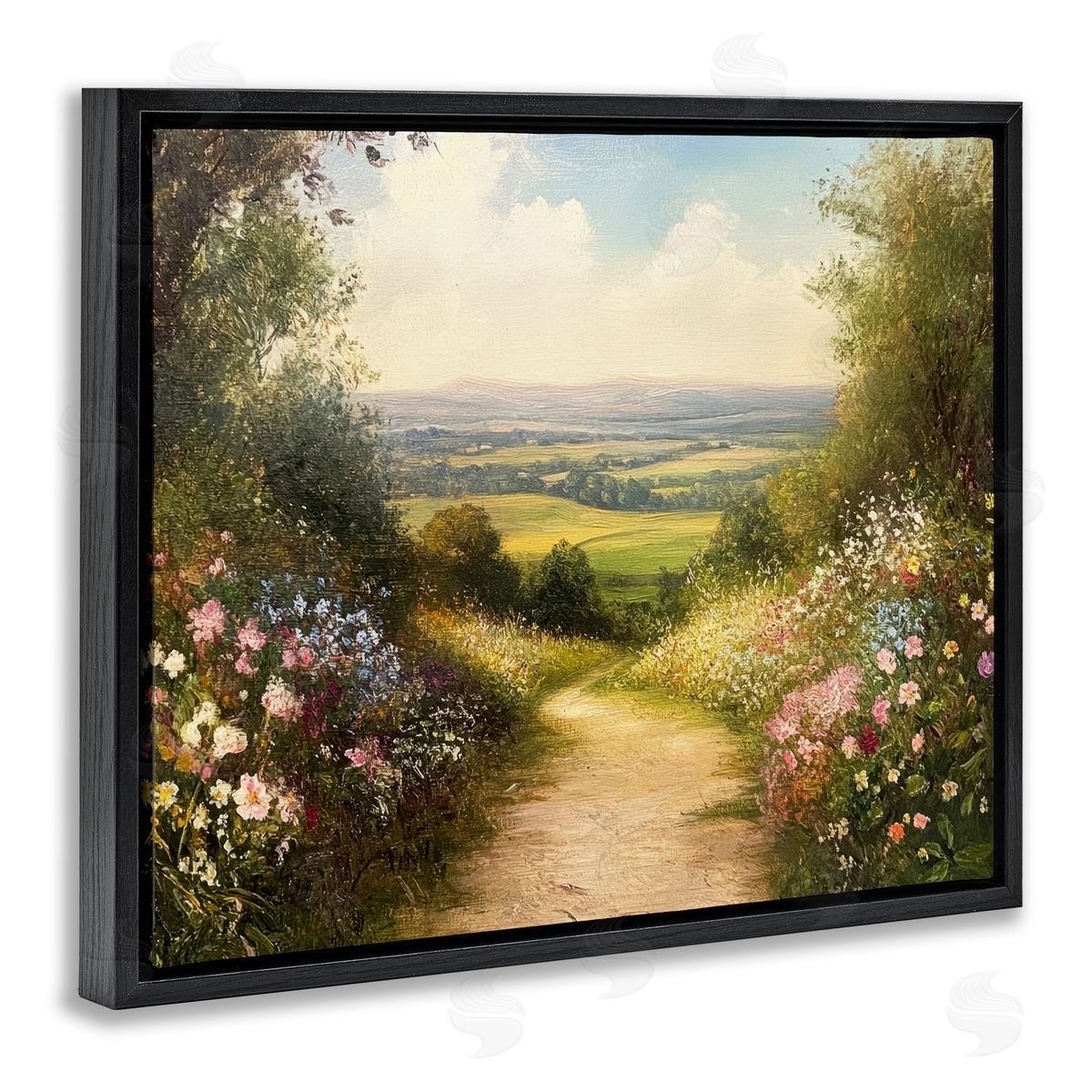 Petal Prints Design Wildflower Lane Landscape Canvas Wall Art Print