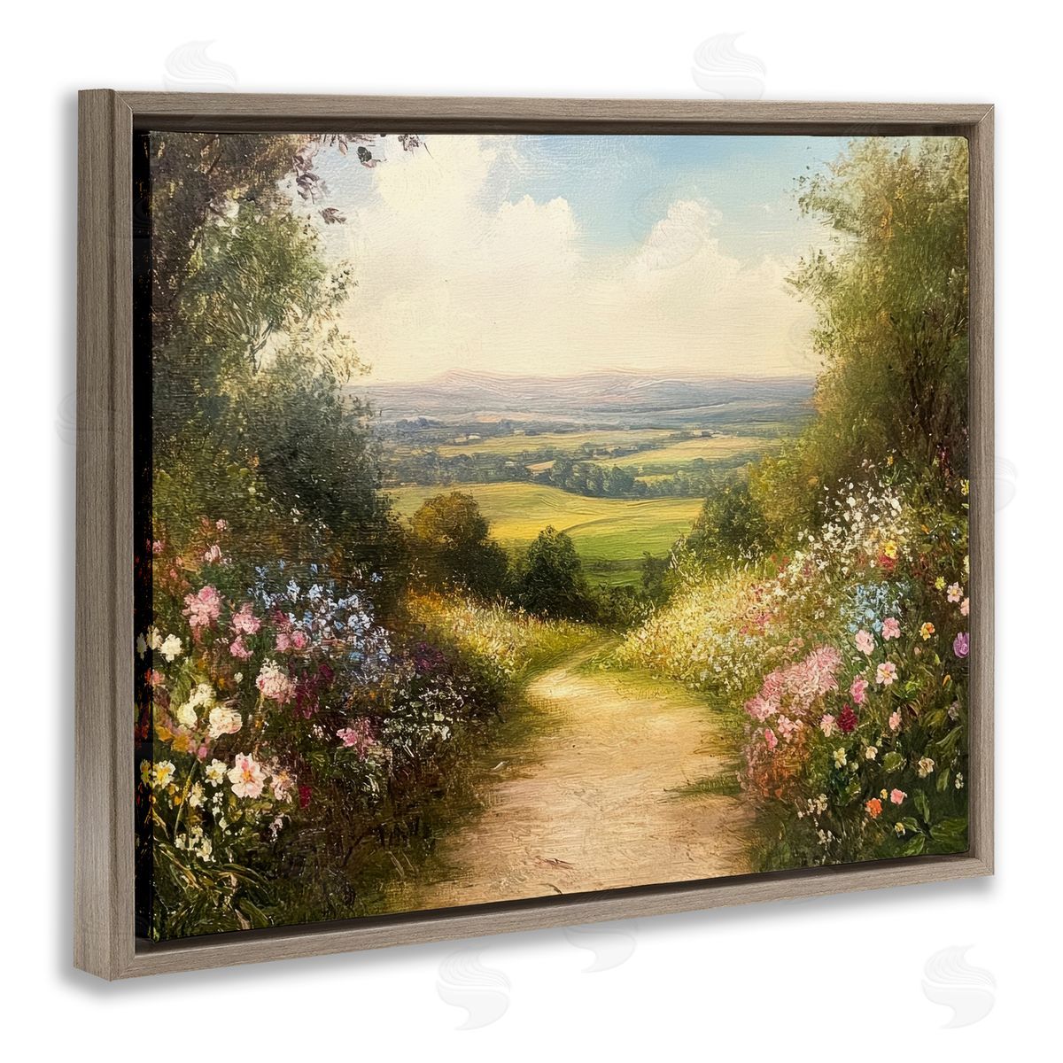 Petal Prints Design Wildflower Lane Landscape Canvas Wall Art Print