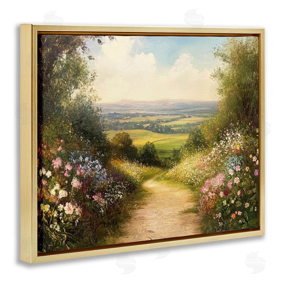 Petal Prints Design Wildflower Lane Landscape Canvas Wall Art Print