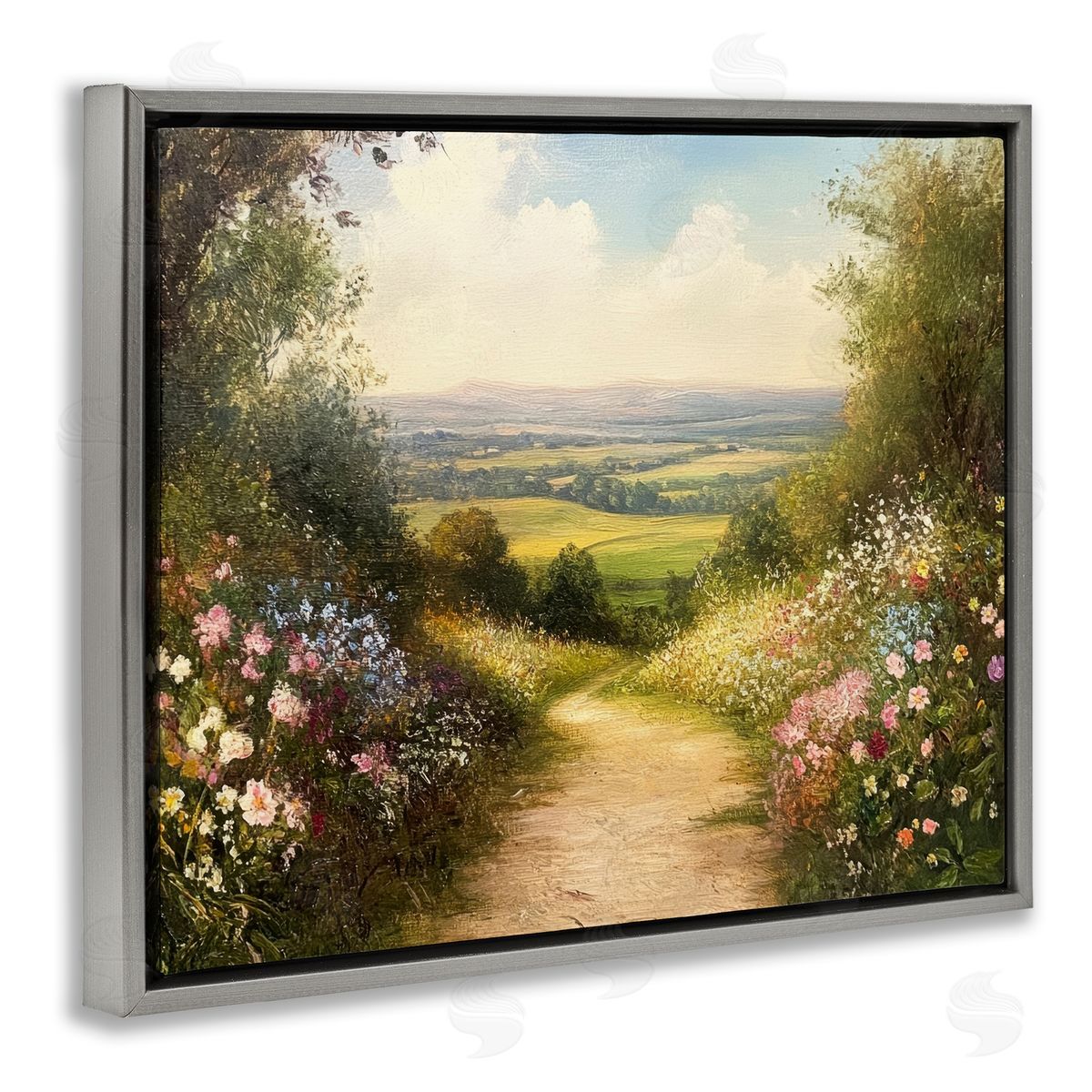 Petal Prints Design Wildflower Lane Landscape Canvas Wall Art Print
