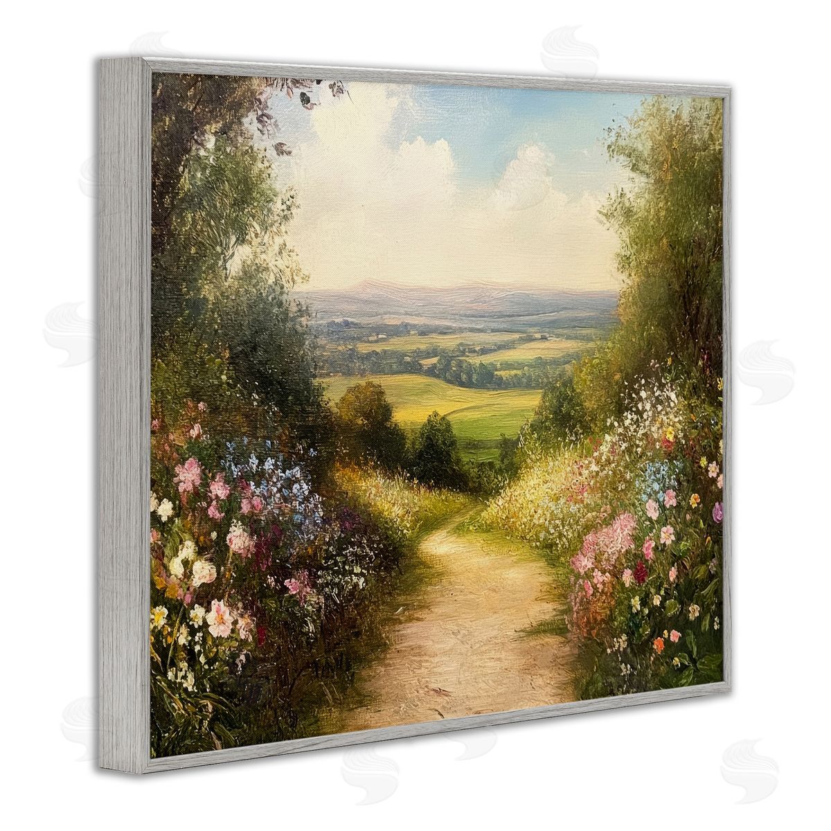 Petal Prints Design Wildflower Lane Landscape Canvas Wall Art Print