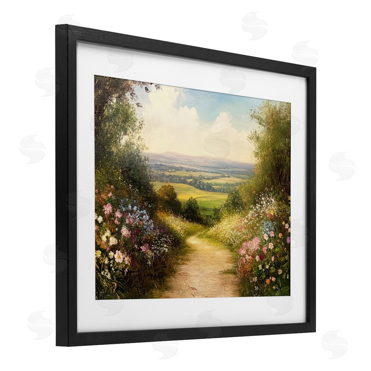 Petal Prints Design Wildflower Lane Landscape Canvas Wall Art Print
