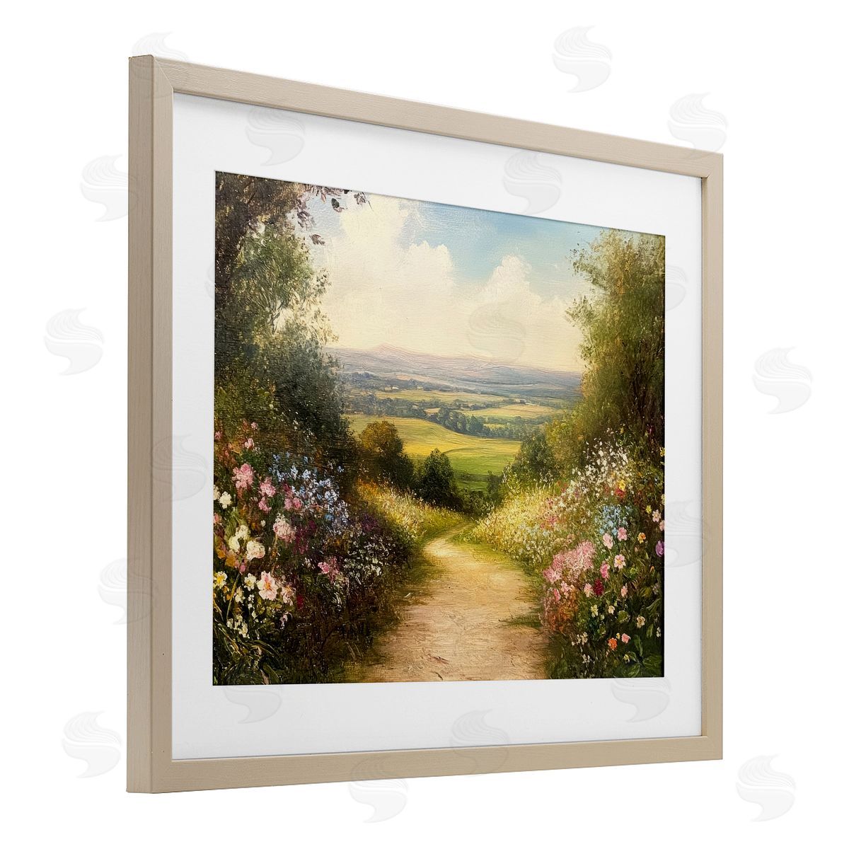 Petal Prints Design Wildflower Lane Landscape Canvas Wall Art Print