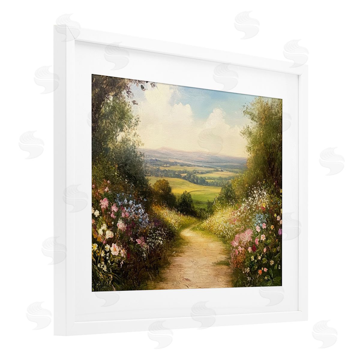Petal Prints Design Wildflower Lane Landscape Canvas Wall Art Print
