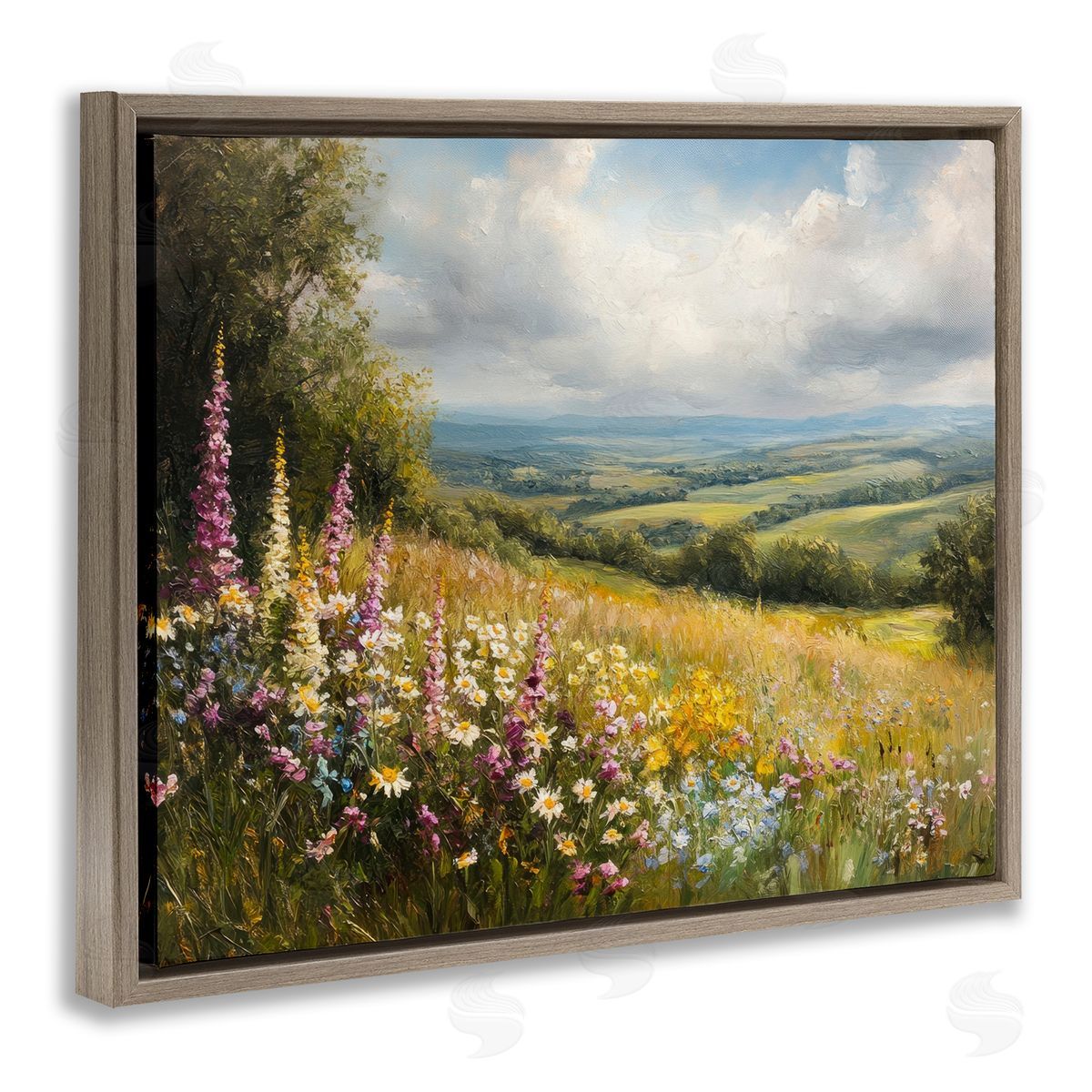 Petal Prints Design Tall Hyacinth Wildflower Patch Canvas Wall Art Print