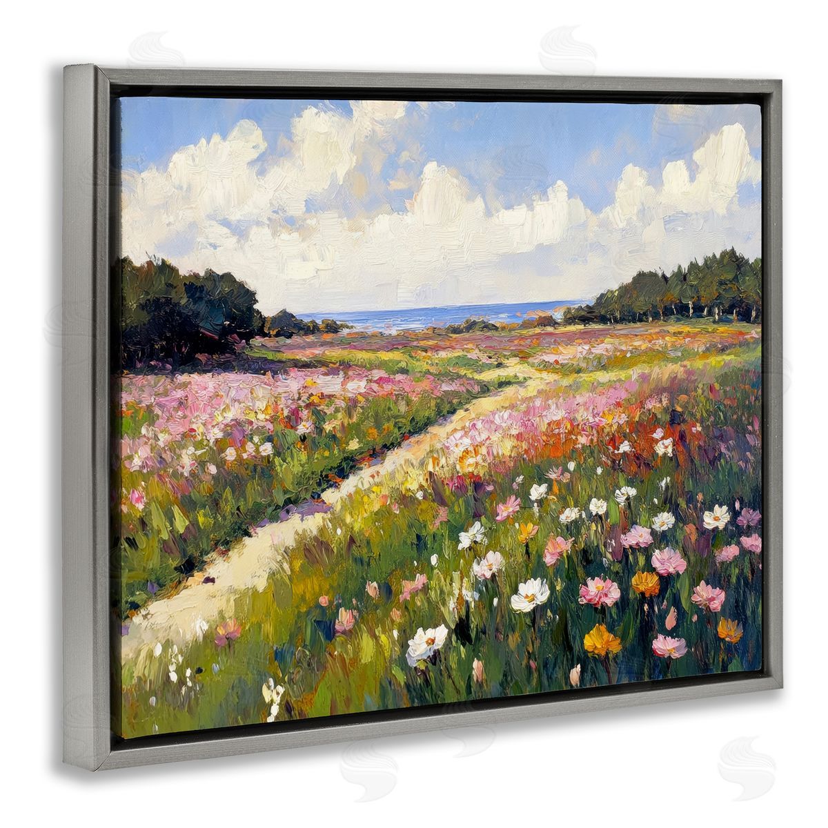 Petal Prints Design Romance Walkway with Flowers Canvas Wall Art Print