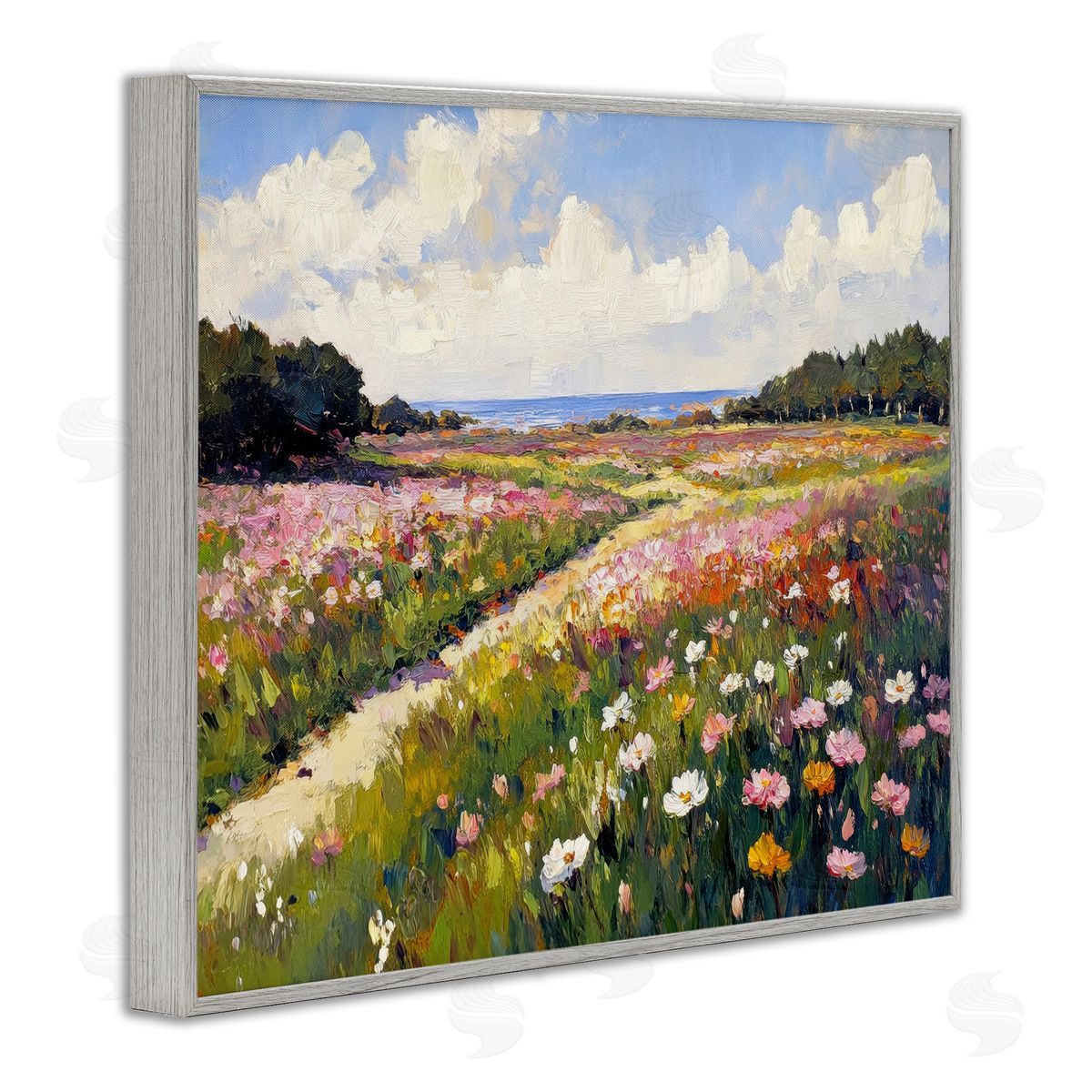 Petal Prints Design Romance Walkway with Flowers Canvas Wall Art Print