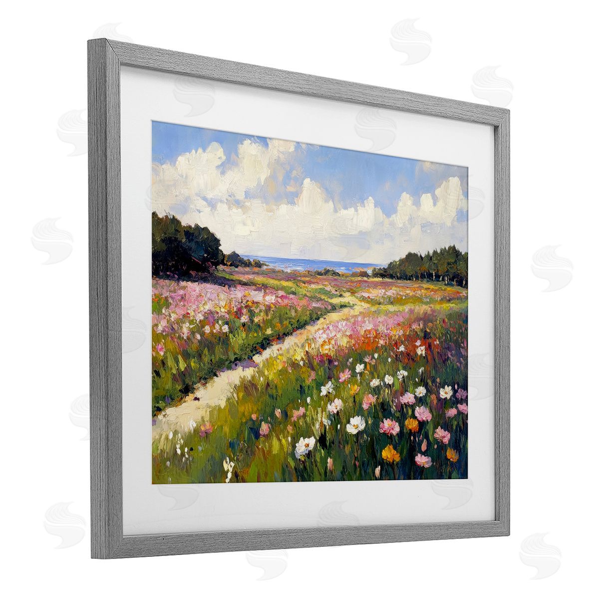 Petal Prints Design Romance Walkway with Flowers Canvas Wall Art Print