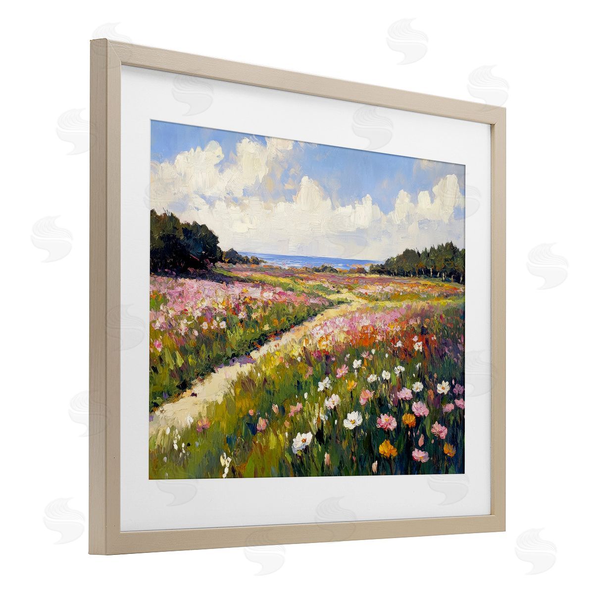 Petal Prints Design Romance Walkway with Flowers Canvas Wall Art Print