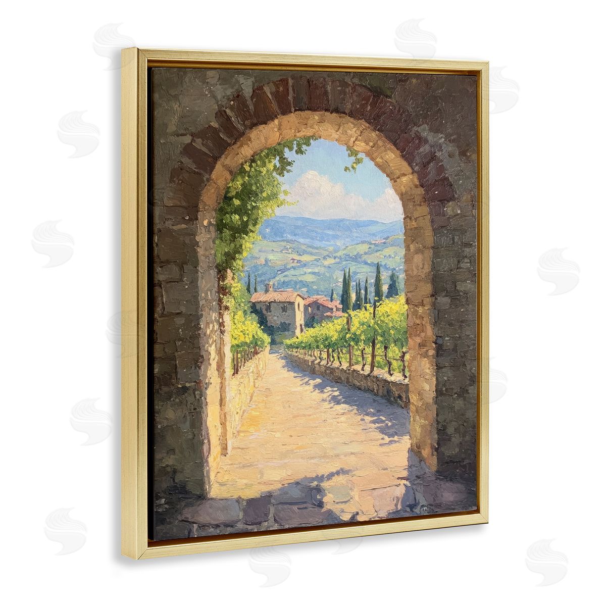 Petal Prints Design Tranquil Garden Arch Canvas Wall Art Print