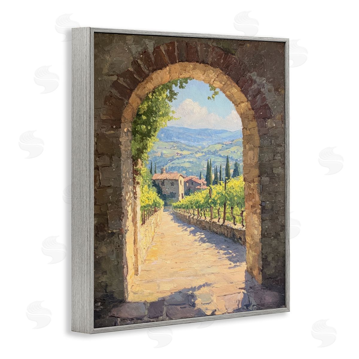 Petal Prints Design Tranquil Garden Arch Canvas Wall Art Print