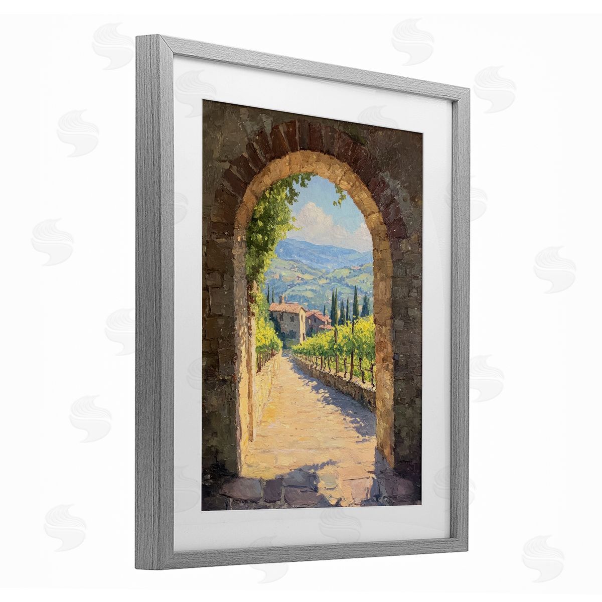 Petal Prints Design Tranquil Garden Arch Canvas Wall Art Print