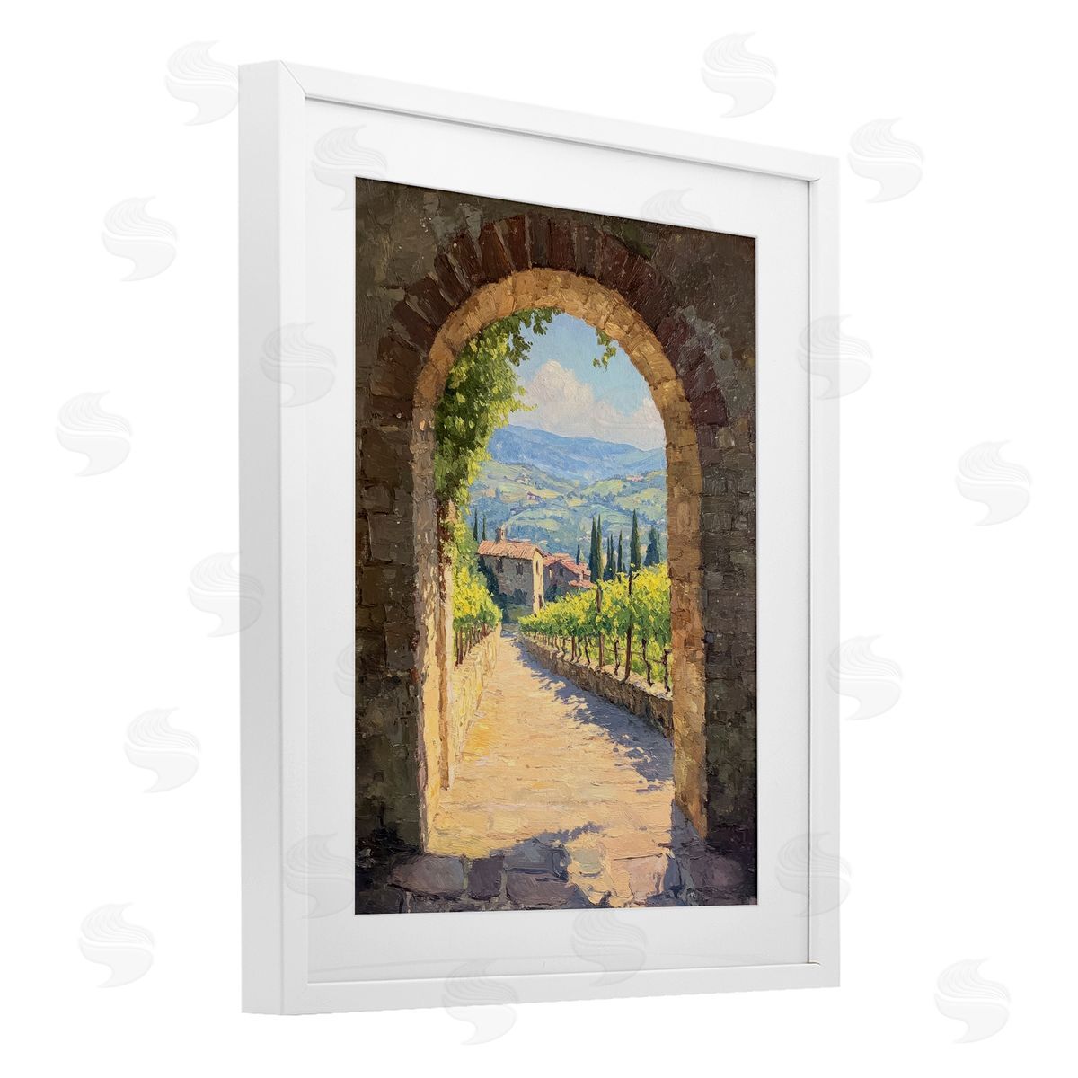 Petal Prints Design Tranquil Garden Arch Canvas Wall Art Print