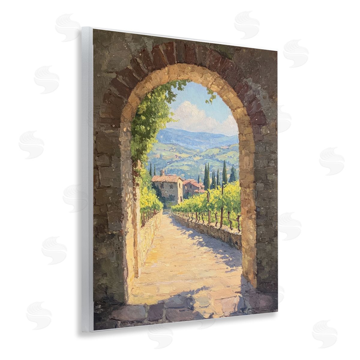 Petal Prints Design Tranquil Garden Arch Canvas Wall Art Print
