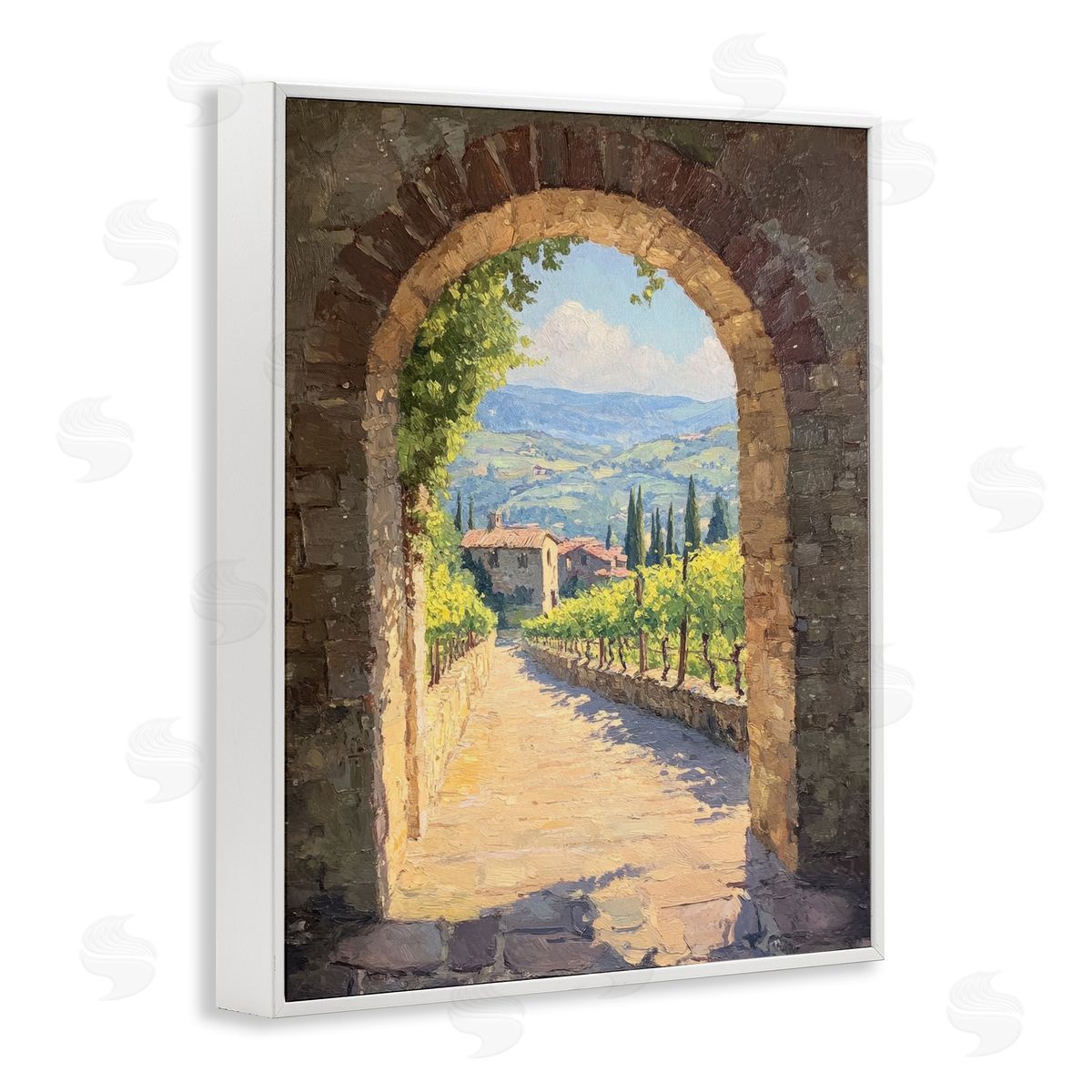 Petal Prints Design Tranquil Garden Arch Canvas Wall Art Print