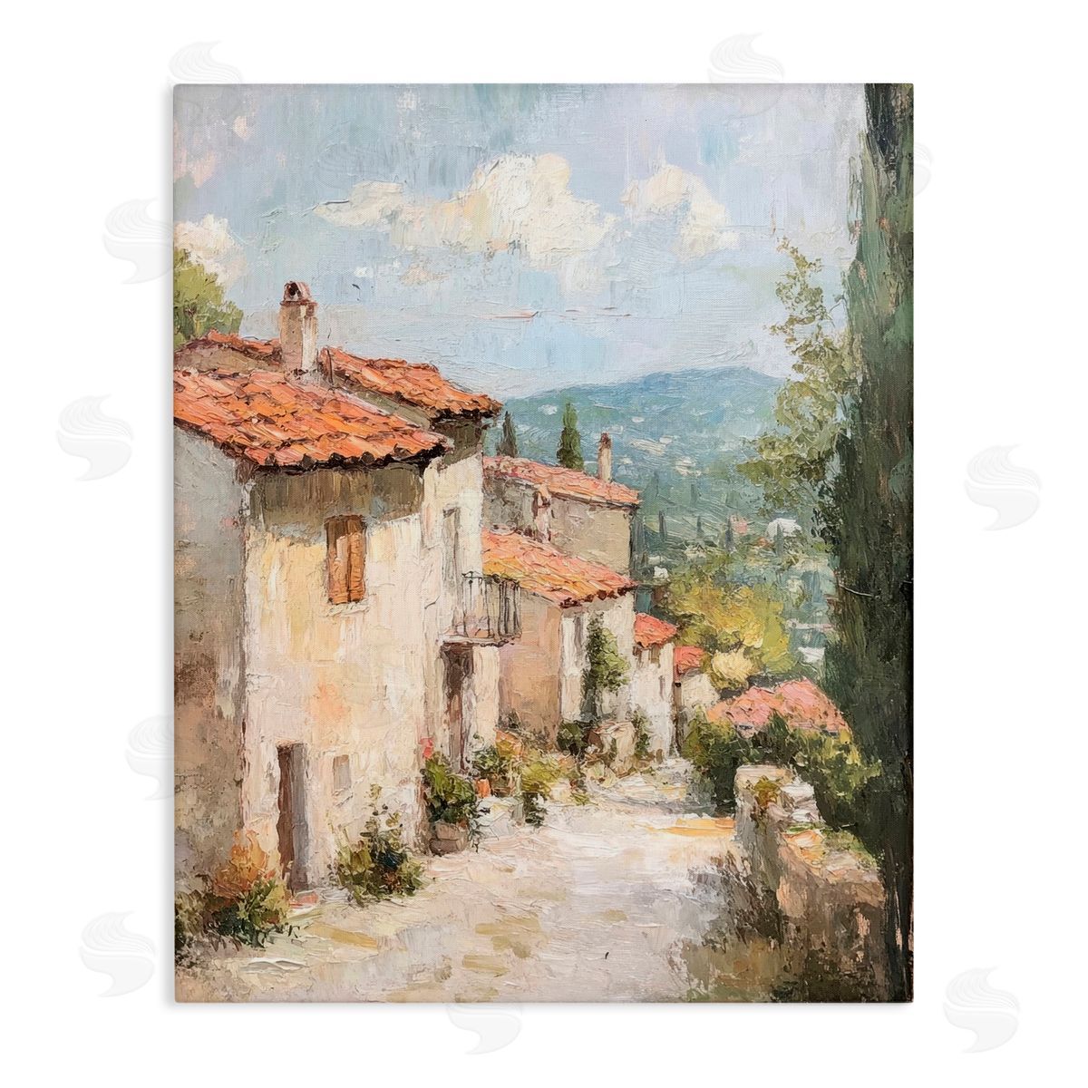 Petal Prints Design Quiet Village Path Canvas Wall Art Print