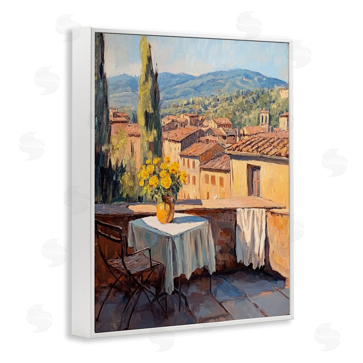 Petal Prints Design Breakfast On The Balcony Canvas Wall Art Print
