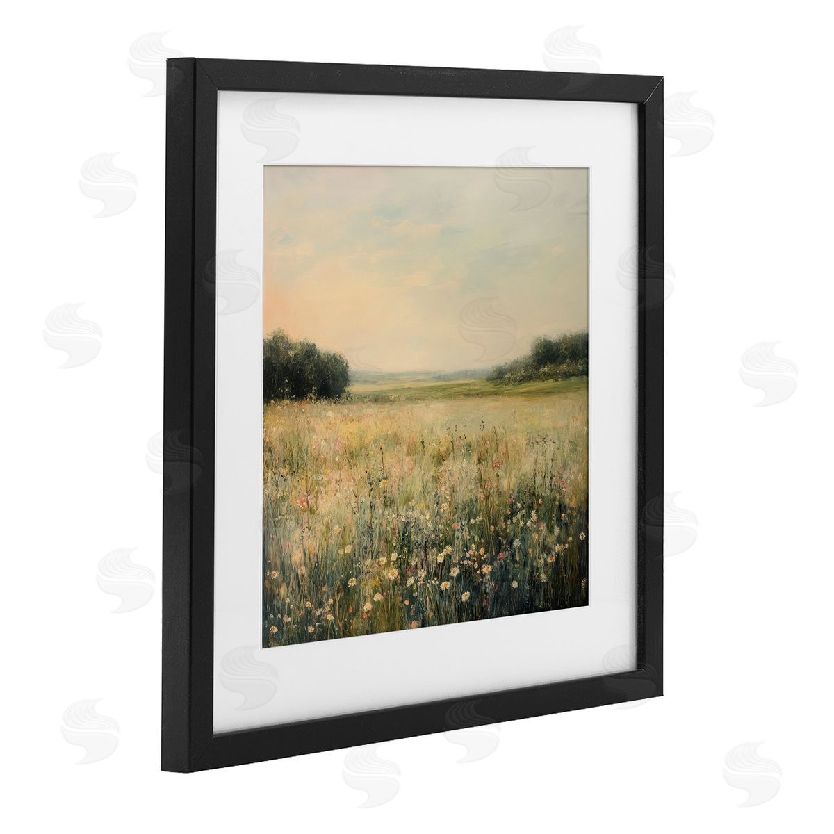 Petal Prints Design Warm Wildflower Landscape Canvas Wall Art Print